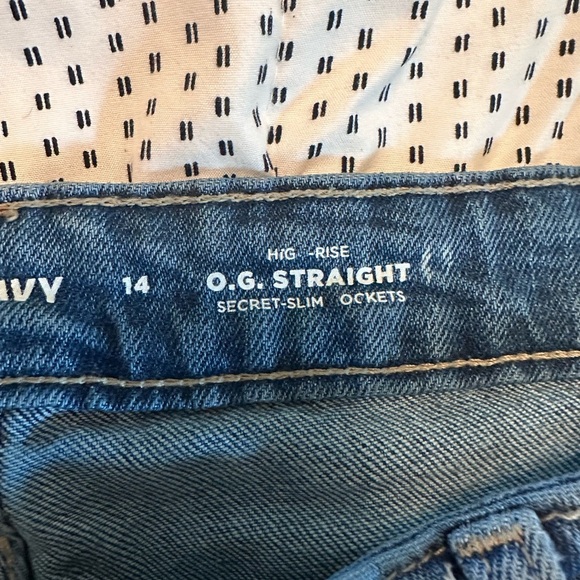 Old Navy High Rise OG Straight Size 14 Distressed Blue Jeans for Women #1832 - Picture 6 of 6